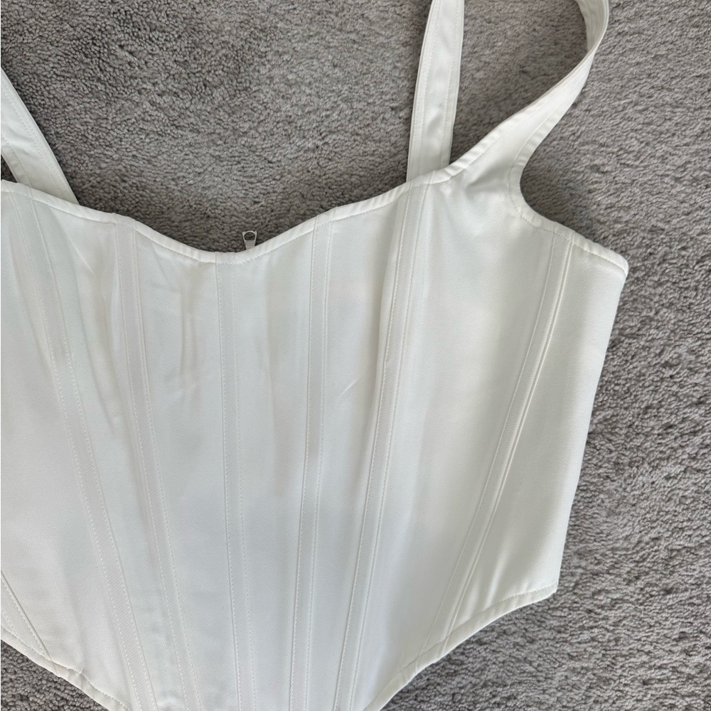 REVOLVE Bardot White Crop Top - Picture 6 of 7